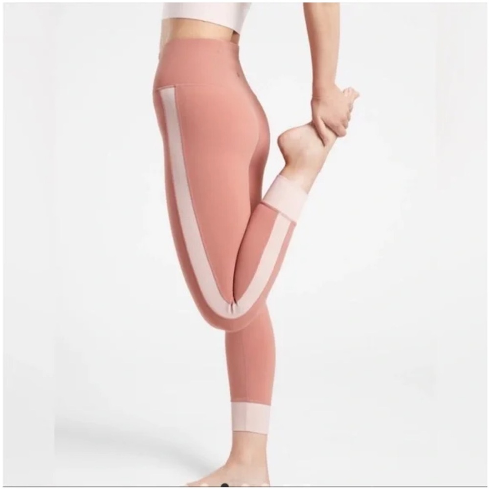 Athleta elation rib trim tight Palermo pink/ and orchid pink Size xxs